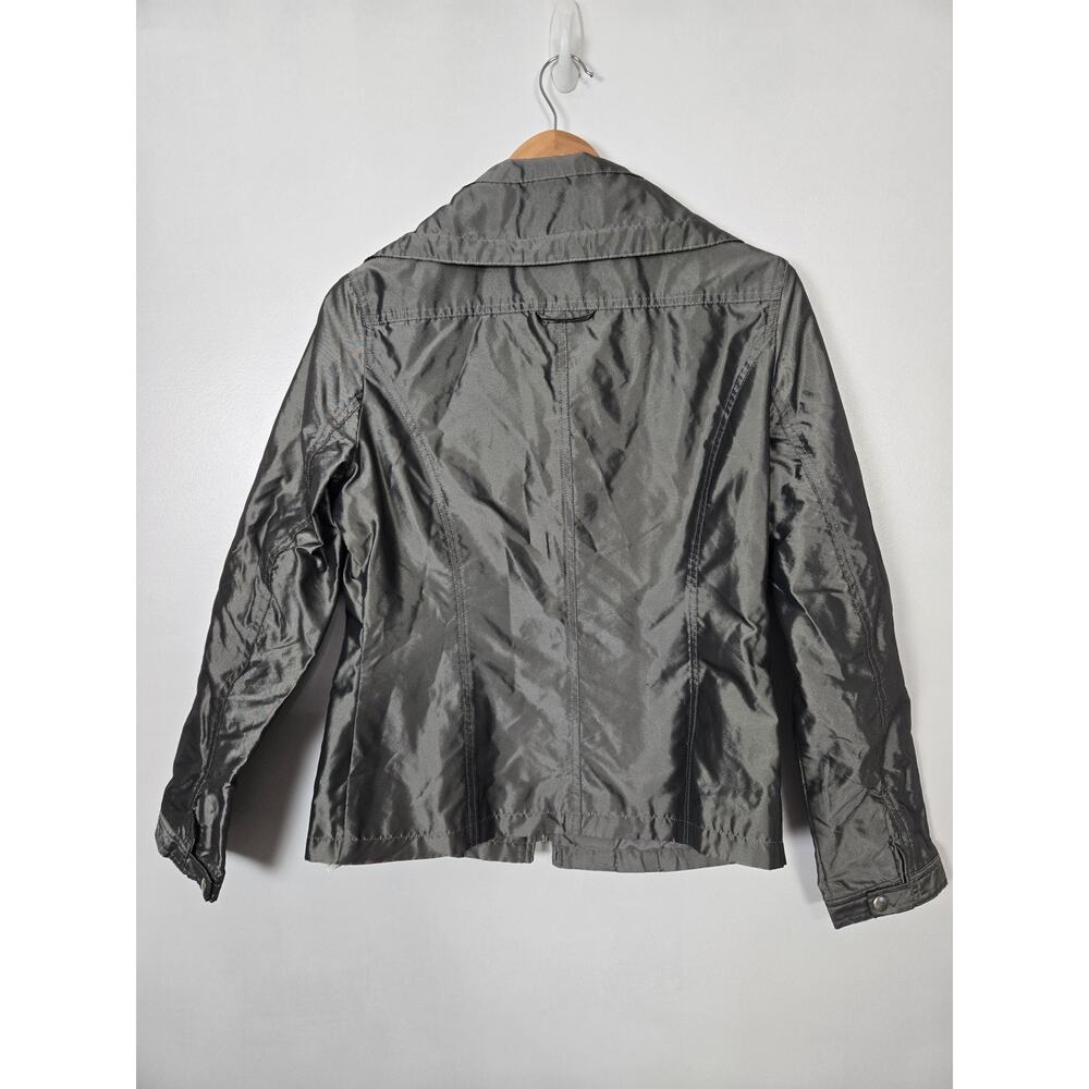 Elliott Lauren zip up jacket metallic silver size 8 - Picture 2 of 3